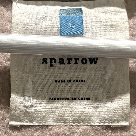 2/$50 Anthropologie Sparrow Merino Wool Polka Dot Trim Jacket Sweater Large L - Picture 5 of 8